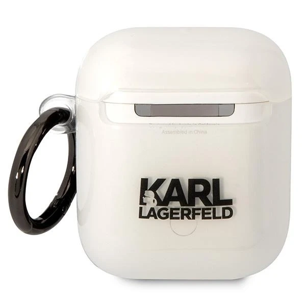Ochranné puzdro na slúchadlá Karl Lagerfeld pre AirPods 1/2 kryt priehľadný Karl`s Head